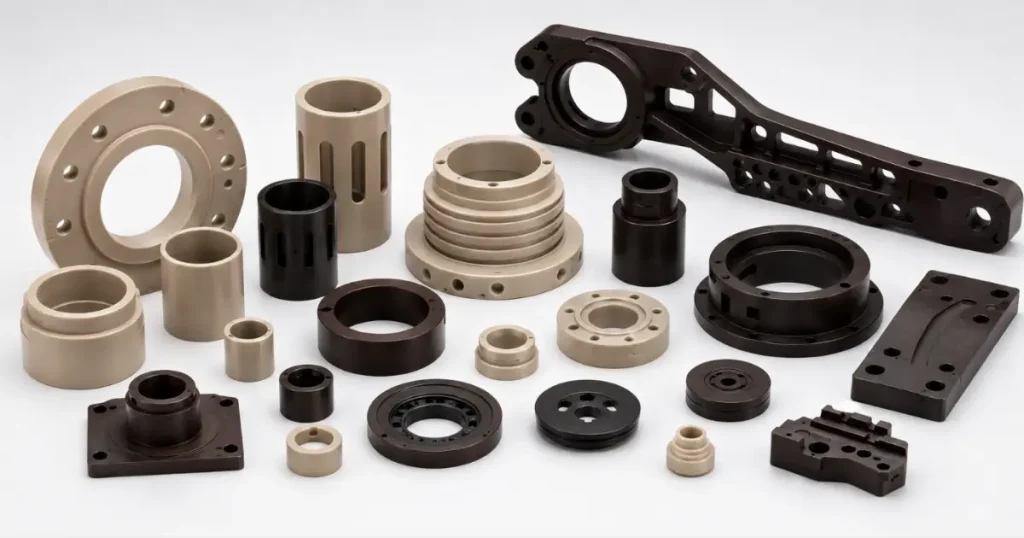 Sufoner radiation-resistant PEEK and PI machined parts for nuclear engineering applications